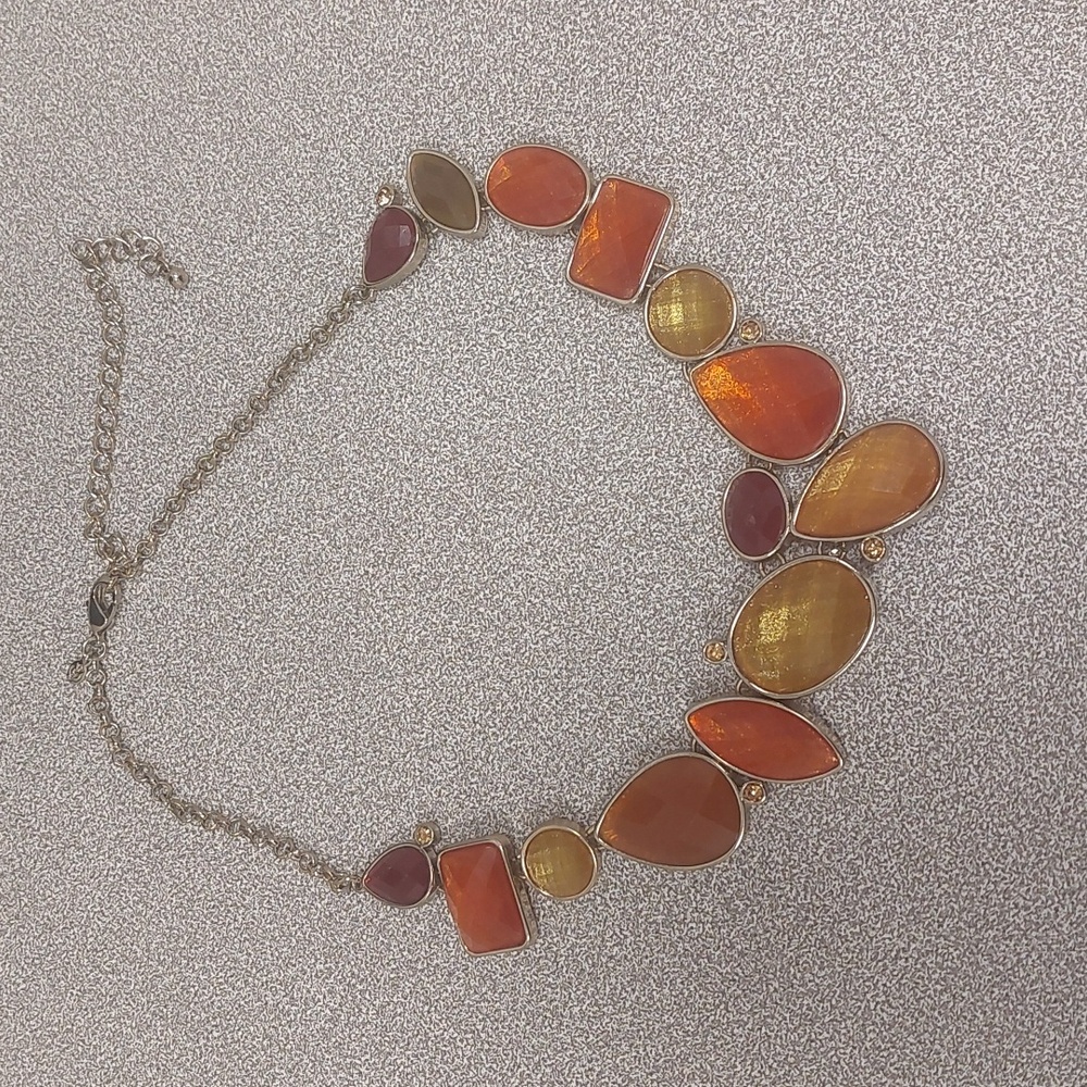 Premier Designs Poppy Multi Color Silvertone Statement Necklace - Picture 7 of 16